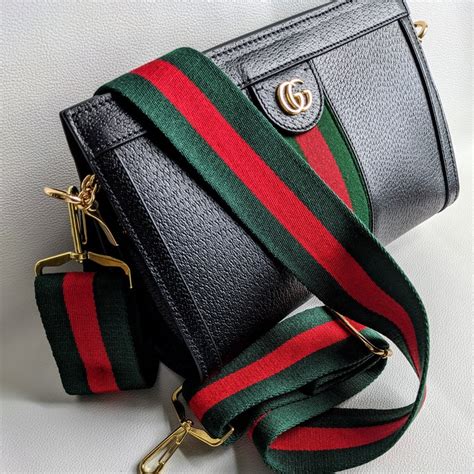 gucci red and green strap bag|Gucci bag strap only.